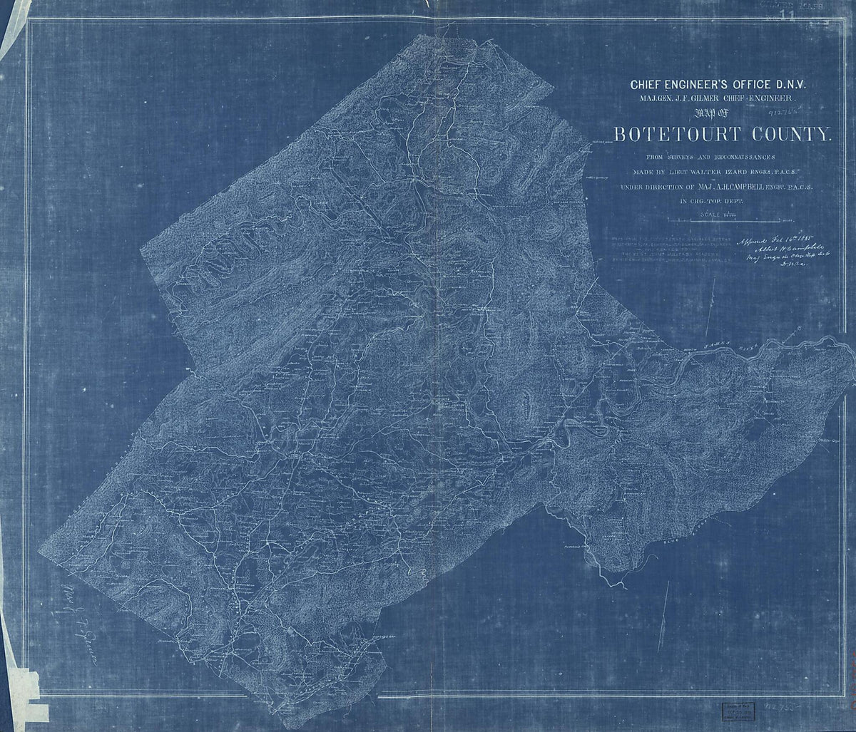 Map of Botetourt County 1865 by Relic Map Company