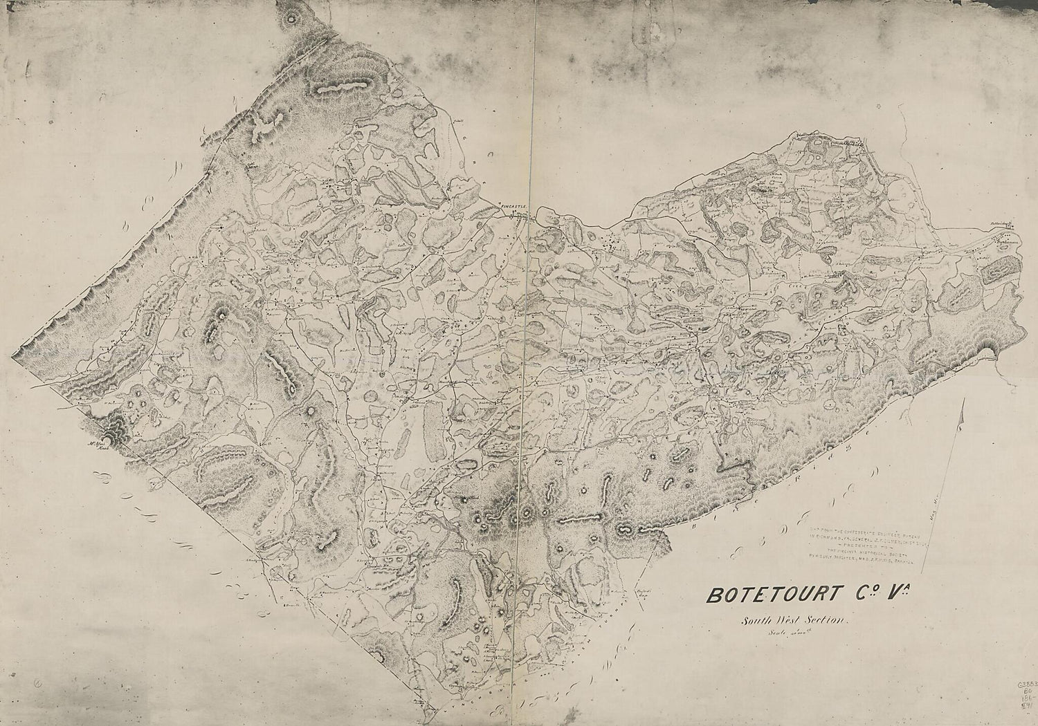 This old map of Botetourt County, Va. : South West Section. (Botetourt County, Virginia) from 1860 was created by Walter Izard in 1860