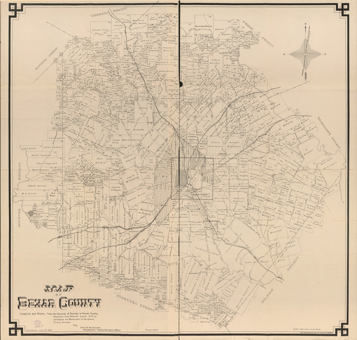 Map of Bexar County 1887 by Relic Map Company