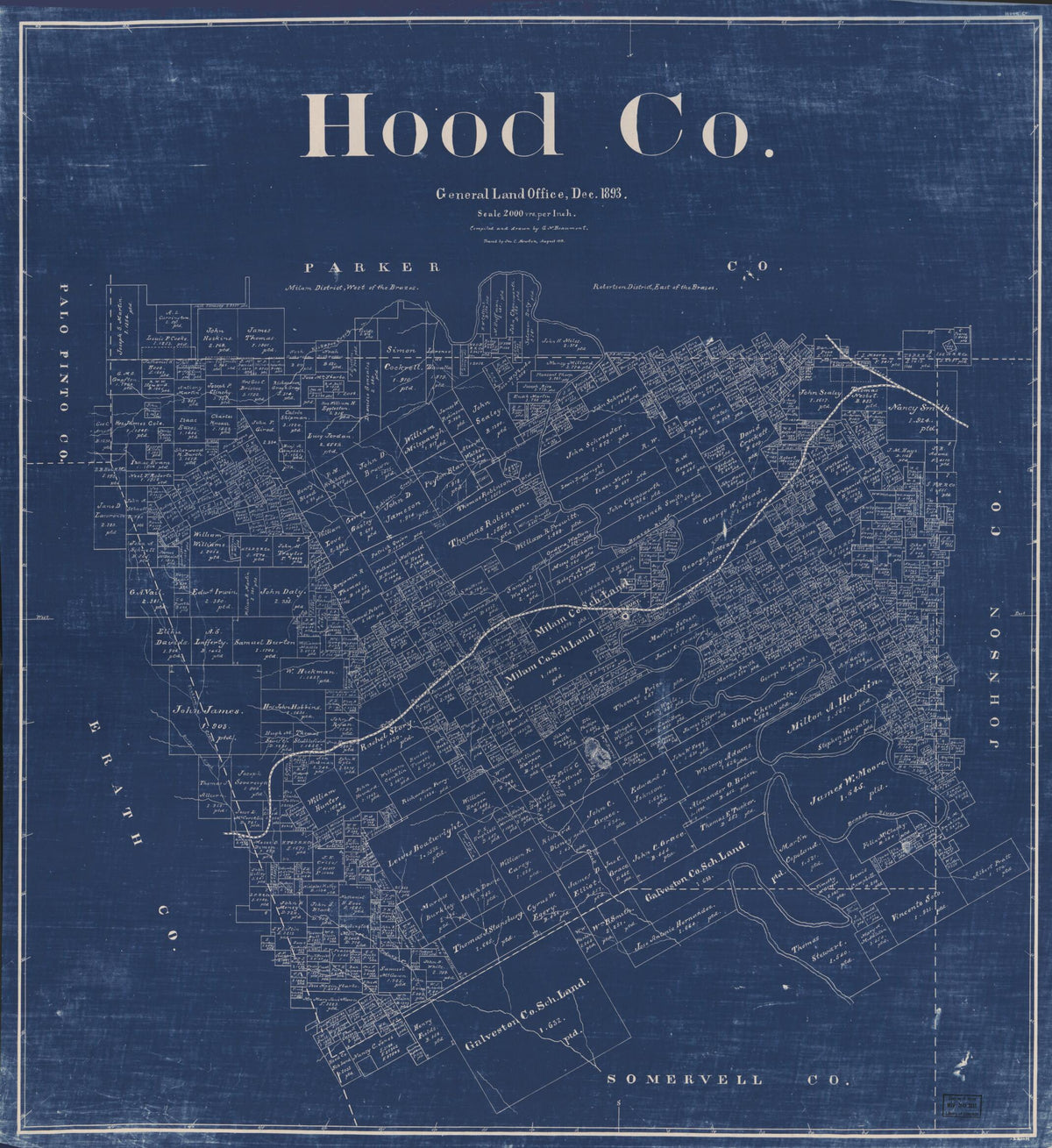 Hood Co., Texas (Hood County, Texas) 1893 by Relic Map Company