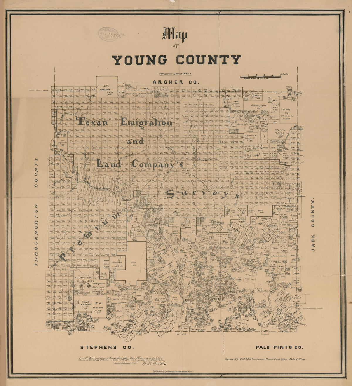 Map of Young County 1880 by Relic Map Company