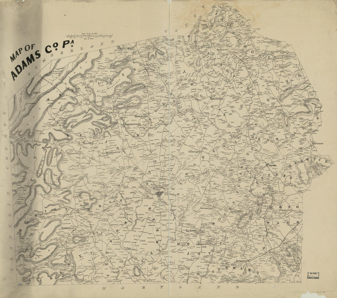 This old map of Map of Adams Co., Pennsylvania from 1858 was created by  in 1858