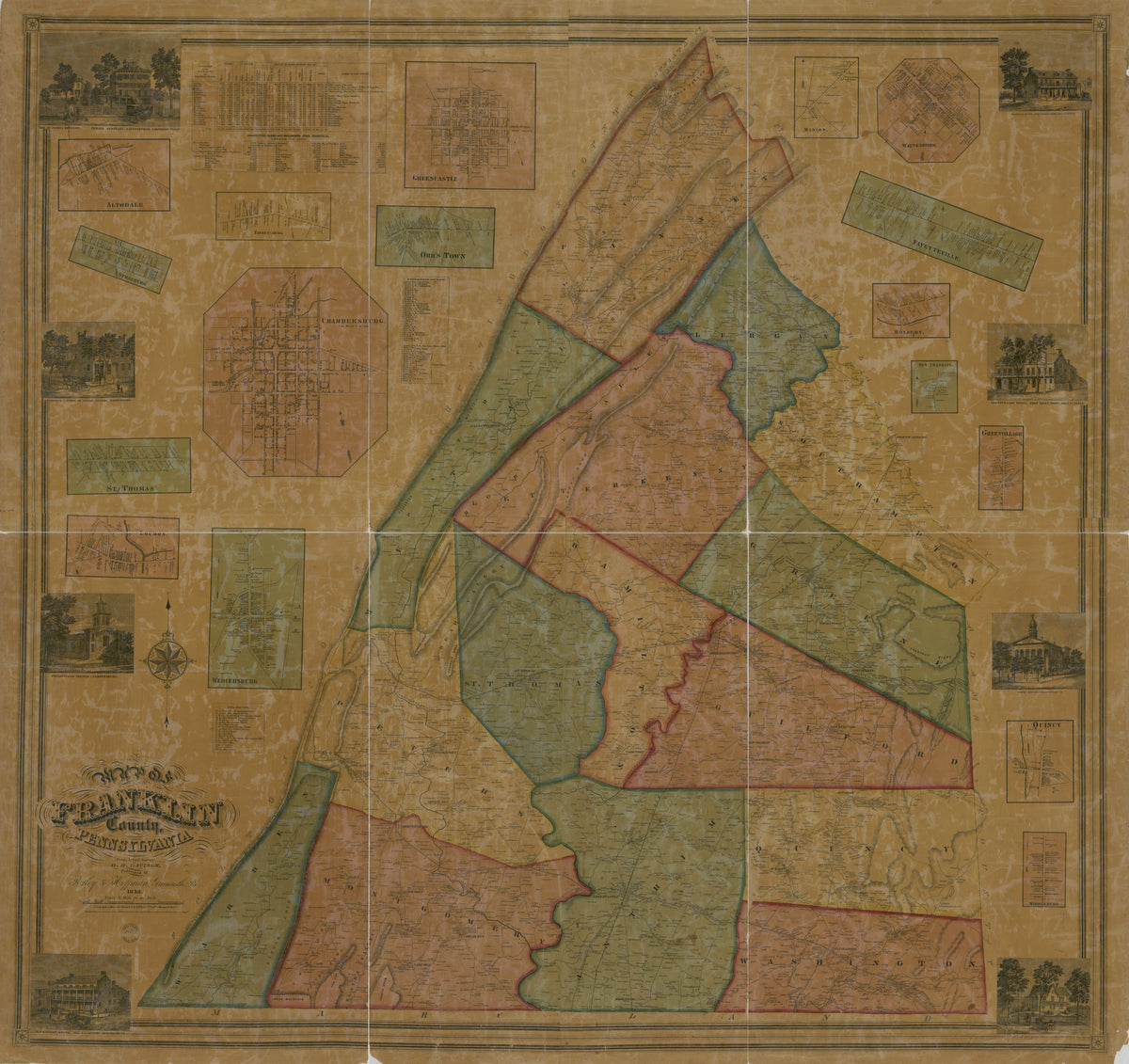 Map of Franklin County, Pennsylvania : from Actual Survey 1858 by Relic Map Company