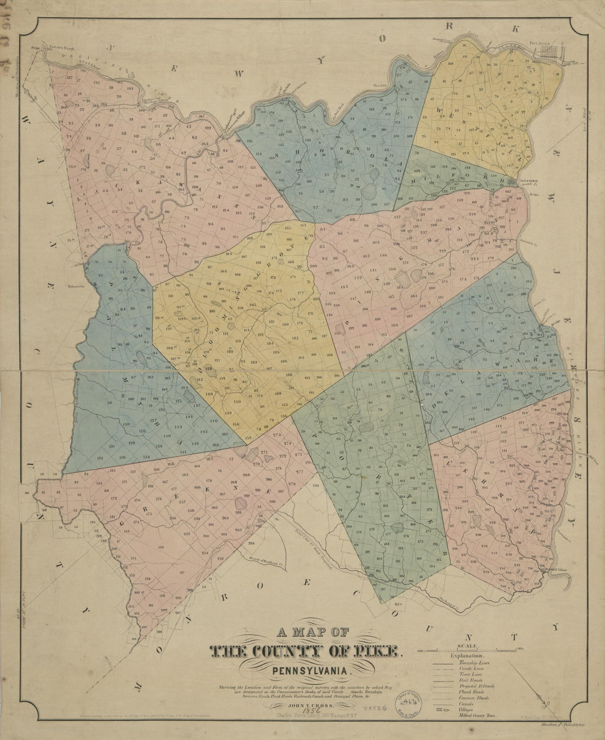 A Map of the County of Pike, Pennsylvania : Shewing the Location and Form of the Original Surveys With the Numbers by Which They Are Designated On the Commissioner&