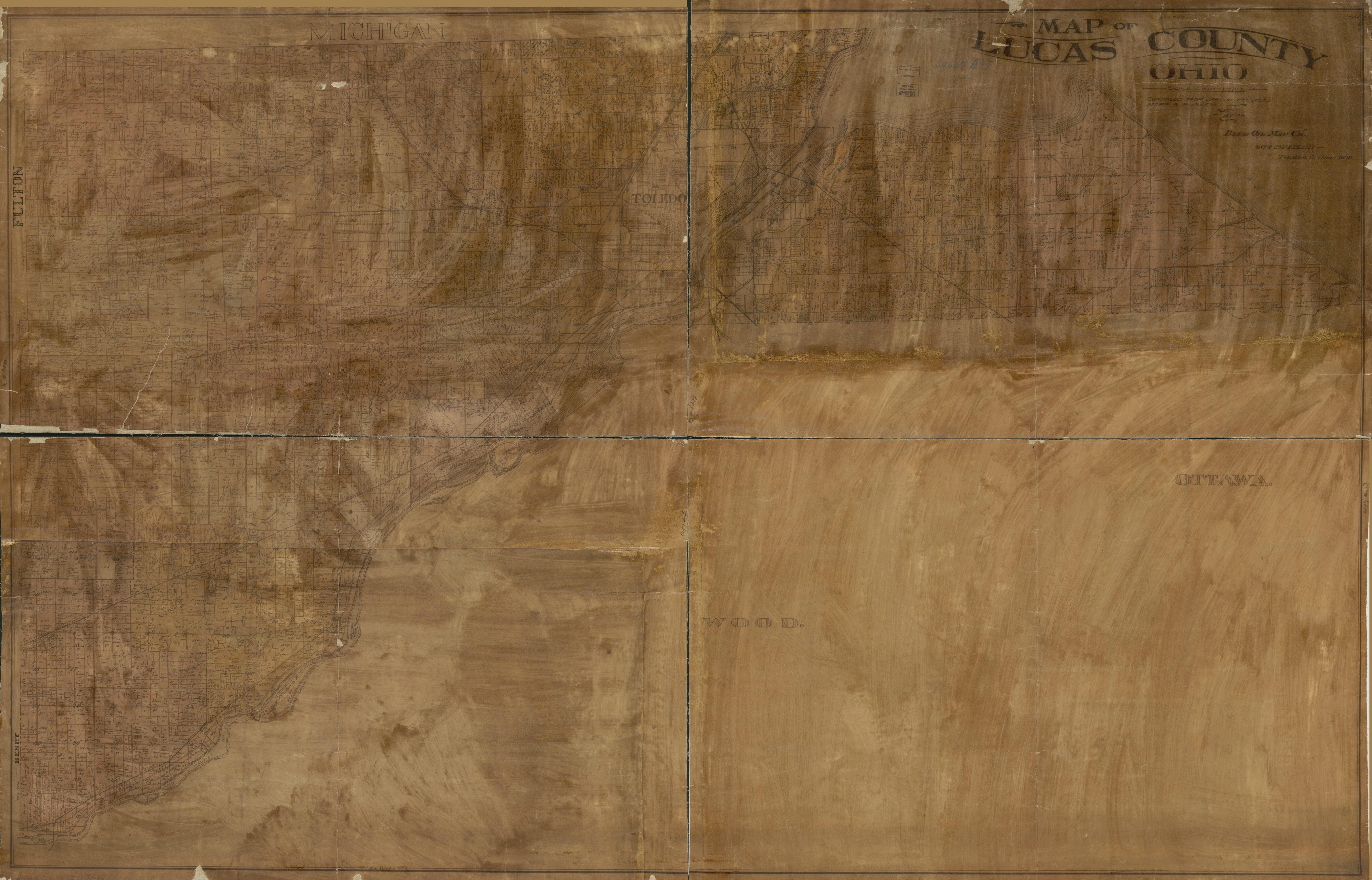 This old map of Map of Lucas County, Ohio from 1896 was created by  Blue Oil Map Co in 1896