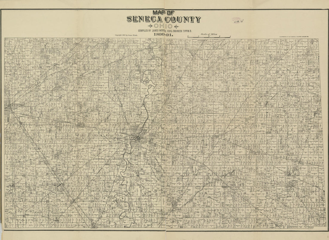This old map of 91 from 1891 was created by James Woods in 1891