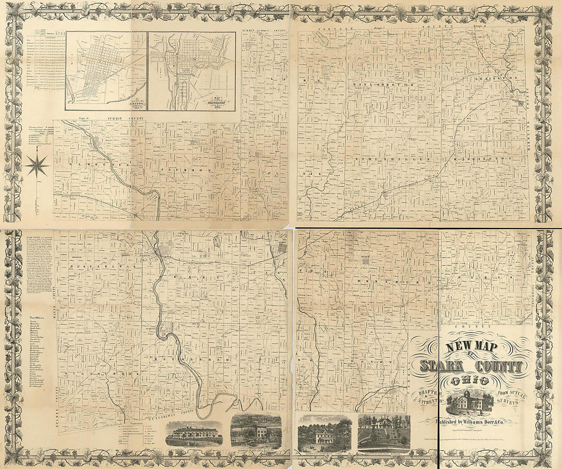 This old map of New Map of Stark County, Ohio from 1855 was created by William Schuchman in 1855