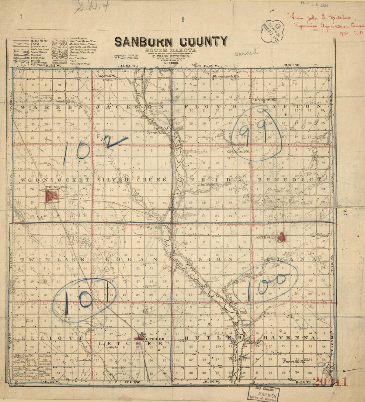 Sanborn County, South Dakota : Compiled and Drawn from a Special Survey and Official Records 1900 by Relic Map Company