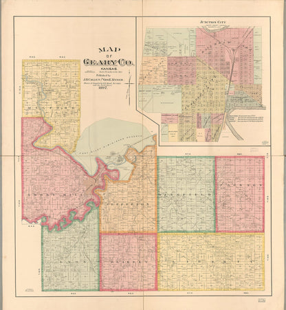 This old map of Map of Geary County, Kansas (Map of Geary County, Kansas) from 1897 was created by H. H. Mead in 1897
