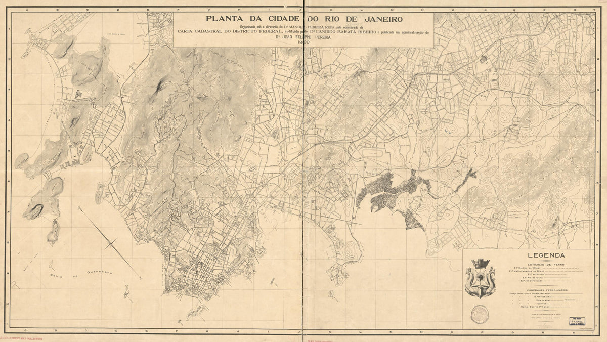 Planta Da Cidade Do Rio De Janeiro in 1900 by Relic Map Company
