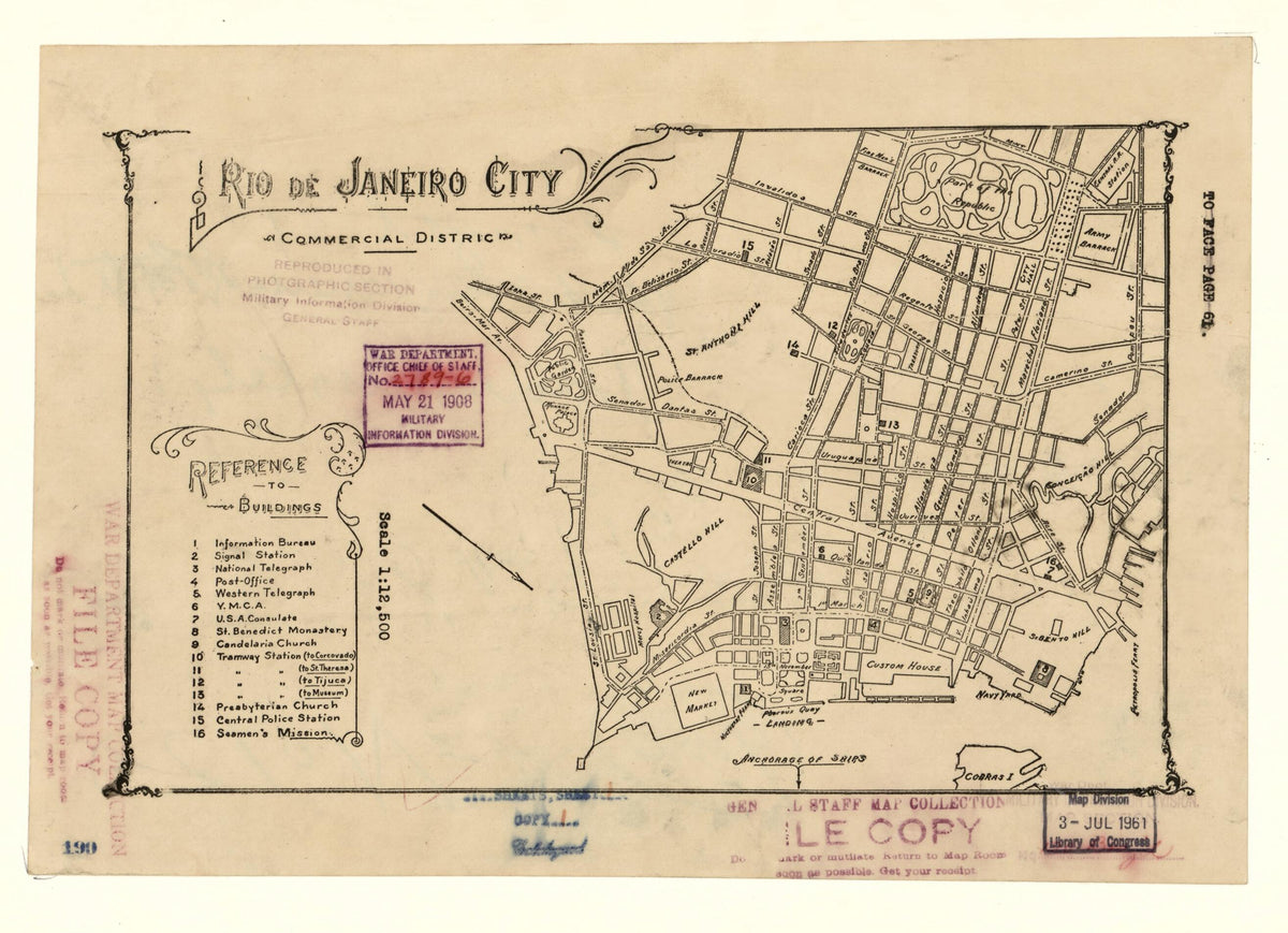 Rio De Janeiro City : Commercial Distric. (Rio De Janeiro City :) 1900 by Relic Map Company