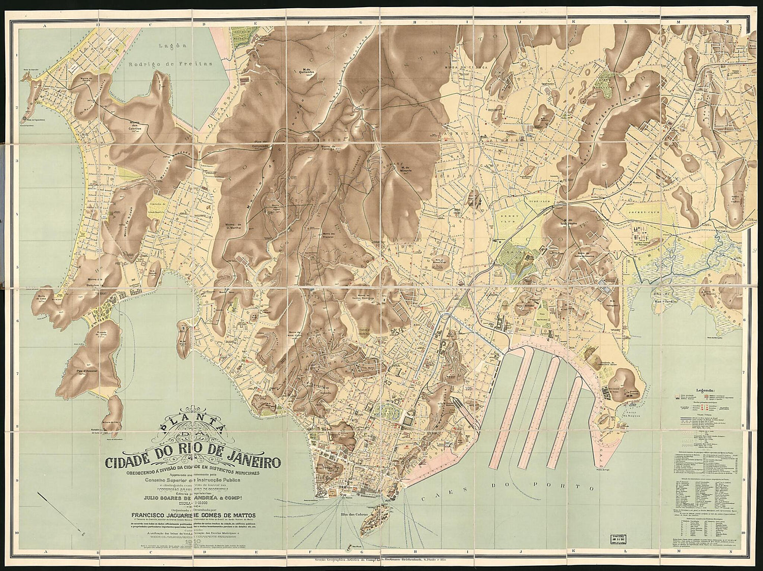 This old map of Planta Da Cidade Do Rio De Janeiro : Obedecendo á Divisão Da Cidade Em Districtos Municipaes from 1910 was created by F. Jaguaribe Gomes De Mattos in 1910