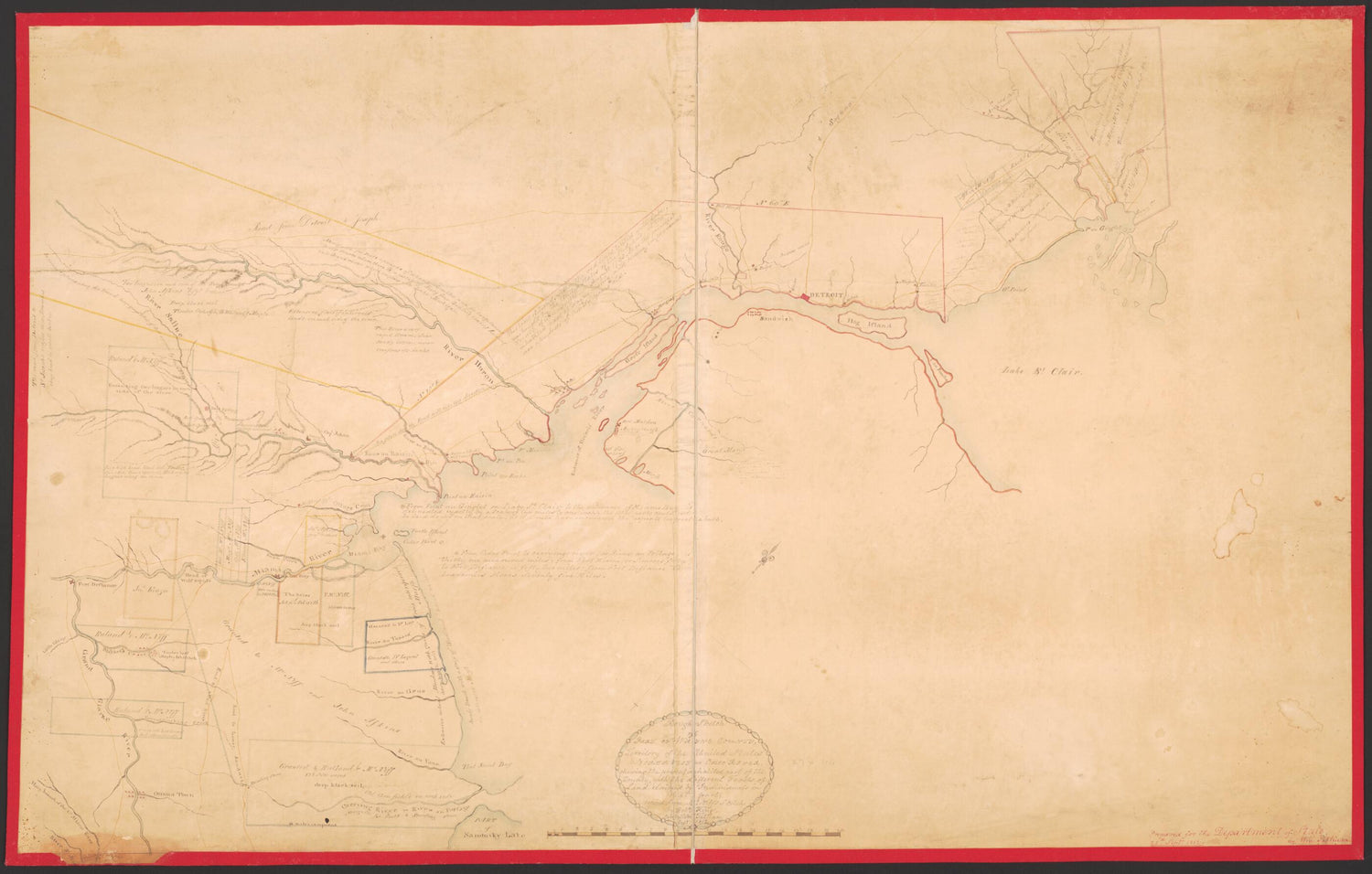 This old map of Rough Sketch of Part of Wayne County, Territority of United States : Northwest of Ohio River, Showing the Present Inhabited Part of the Country, With the Different Tracts of Land Claimed by Individuals In That Part from 1812 was created b