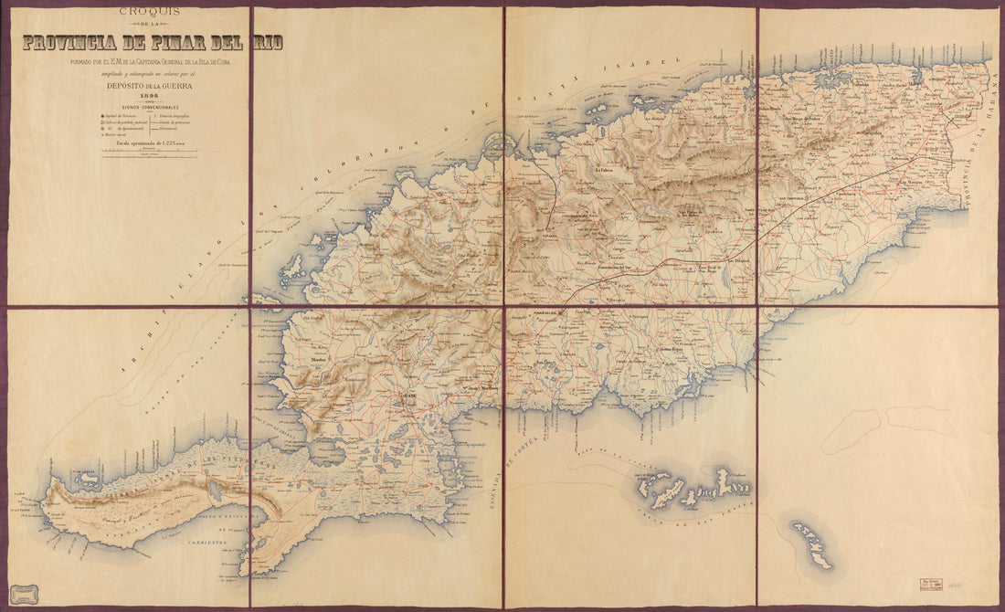 This old map of Croquis De La Provincia De Pinar Del Rio from 1896 was created by  Spain. Depósito De La Guerra in 1896