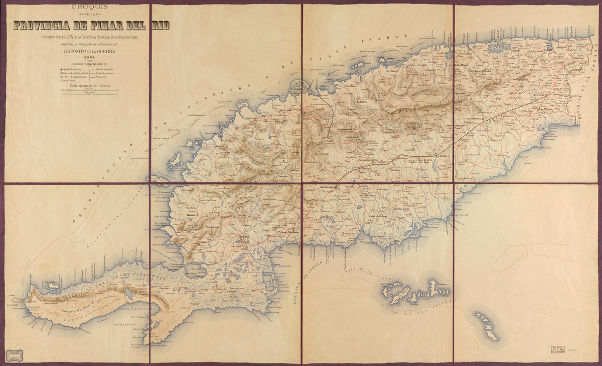 Croquis De La Provincia De Pinar Del Rio 1896 by Relic Map Company