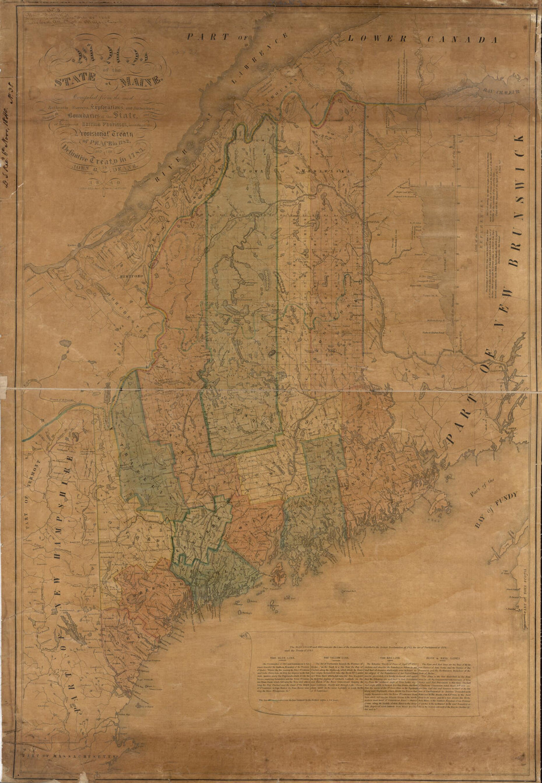 This old map of Map of the State of Maine from 1840 was created by John G. (John Gilmore) Deane in 1840