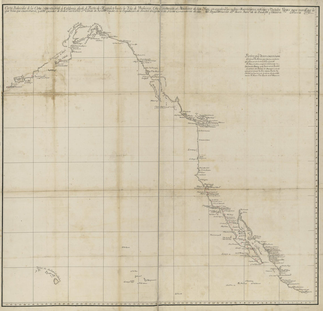 This old map of Cartas Esfericas Y Planos De Los Puertos Situados Sobre Las Costas Septentrionales De Las Californias è Yslas Adyacentes, Descubiertos Por Los Españoles from 1799 was created by  in 1799