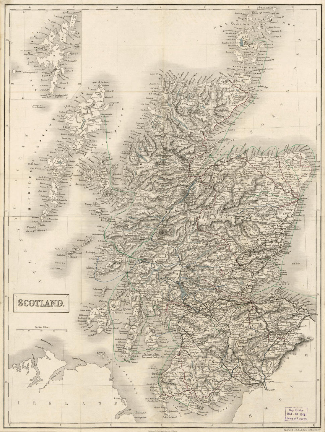 This old map of Scotland from 1855 was created by  Adam and Charles Black (Firm), Millard Fillmore, Sidney Hall in 1855