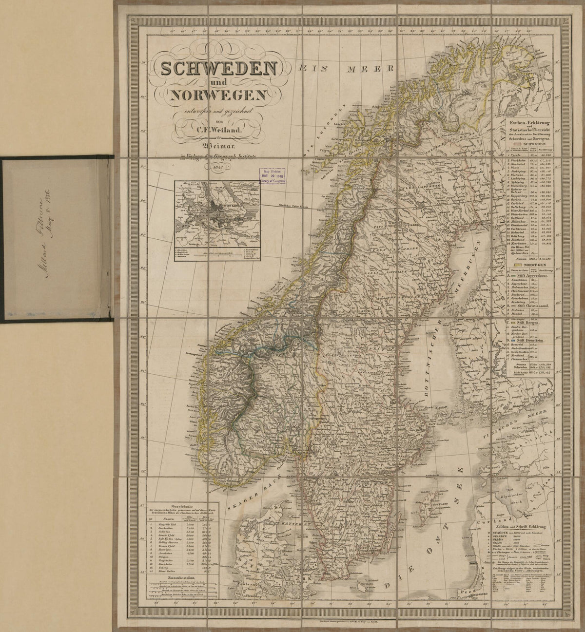 Schweden Und Norwegen in 1847 by Relic Map Company