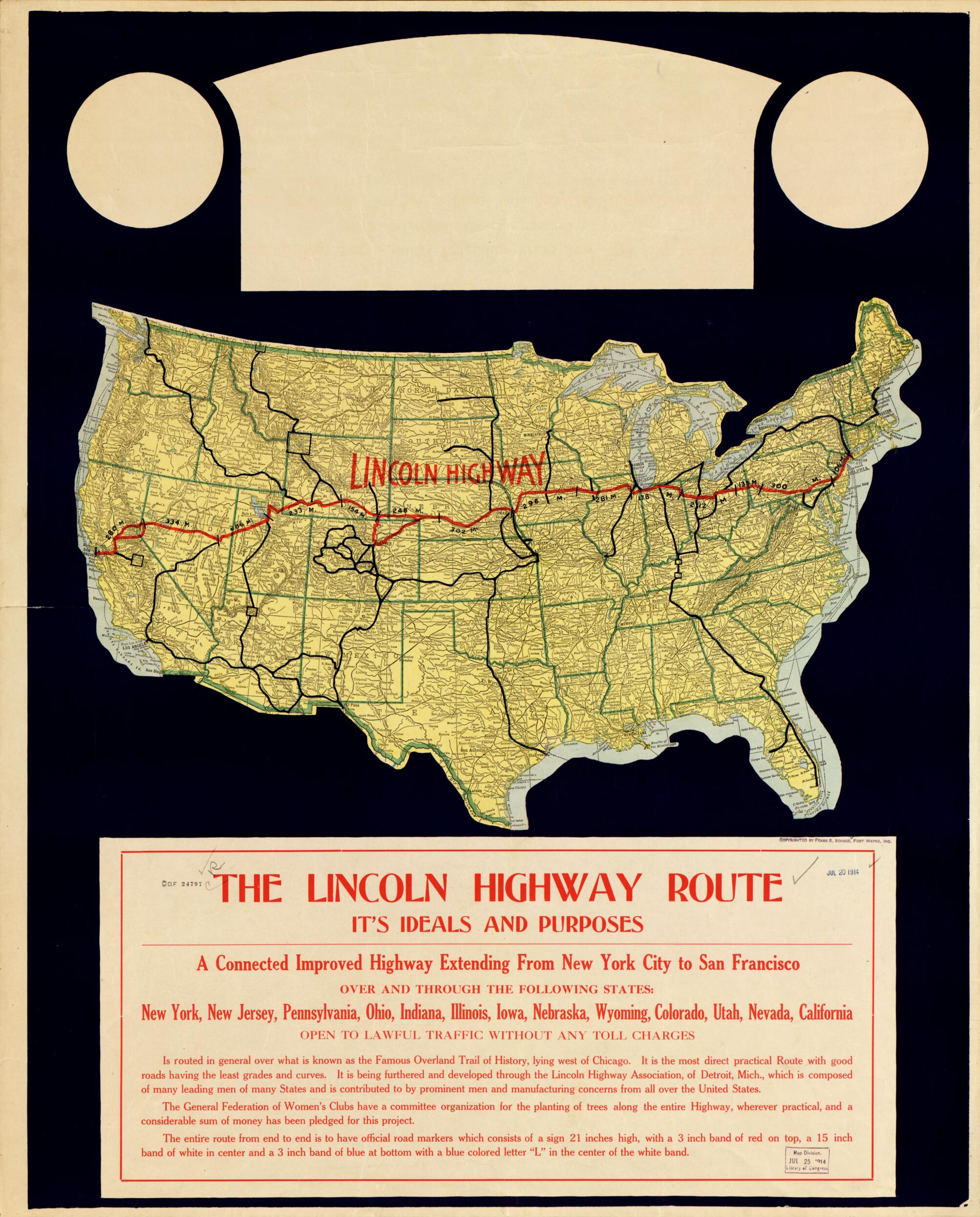 This old map of The Lincoln Highway Route : It&