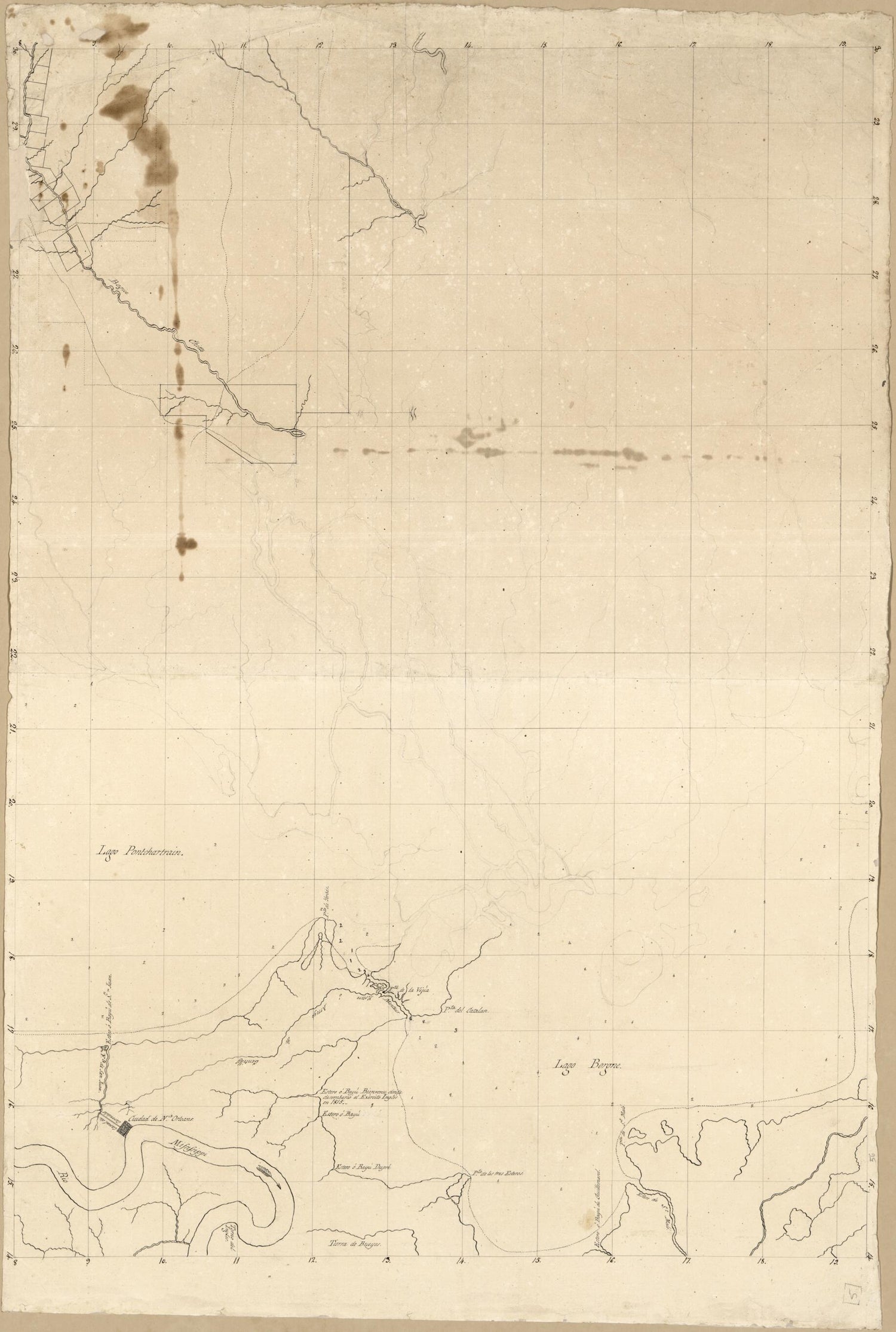 This old map of Map of an Area Along the Eastern Shore of Lake Pontchartrain, Louisiana, Including New Orleans and Bayou Chitto from 1815 was created by Vicente Sebastián Pintado in 1815