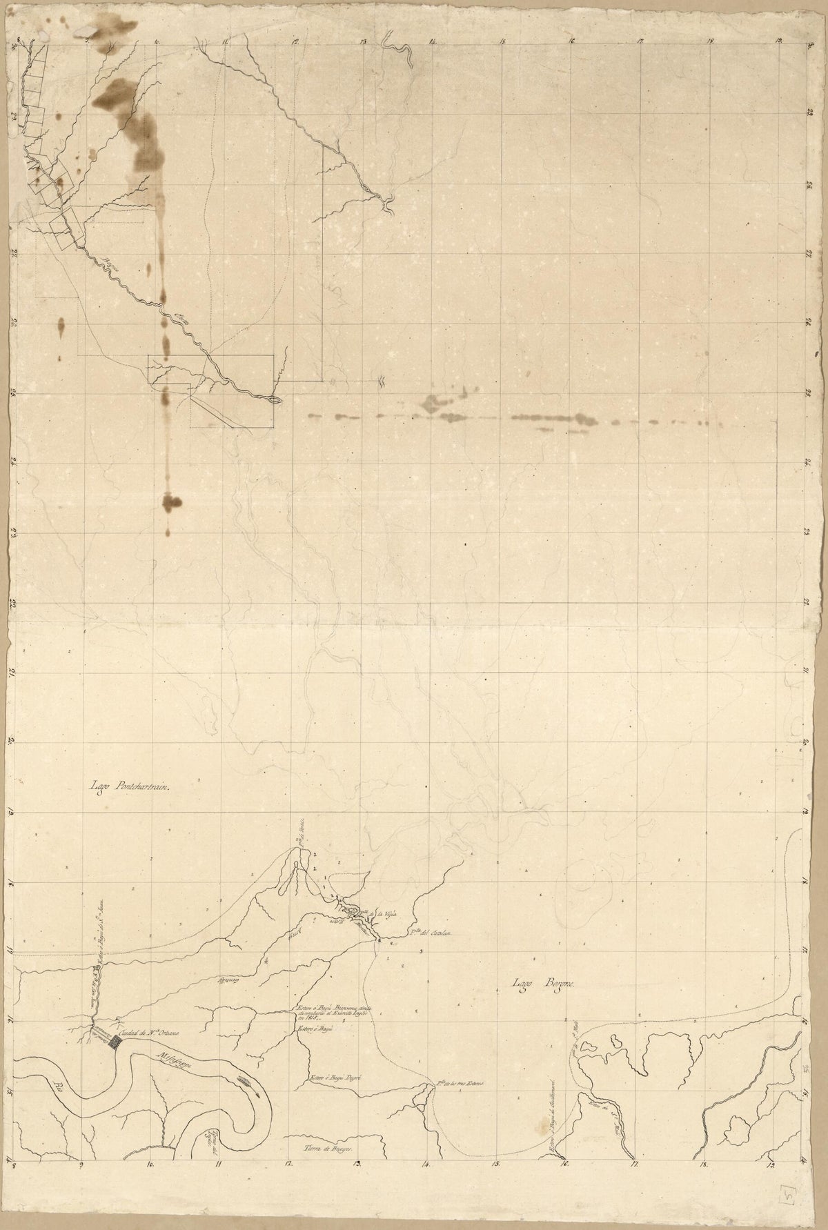 Map of an Area Along the Eastern Shore of Lake Pontchartrain, Louisiana, Including New Orleans and Bayou Chitto 1815 by Relic Map Company
