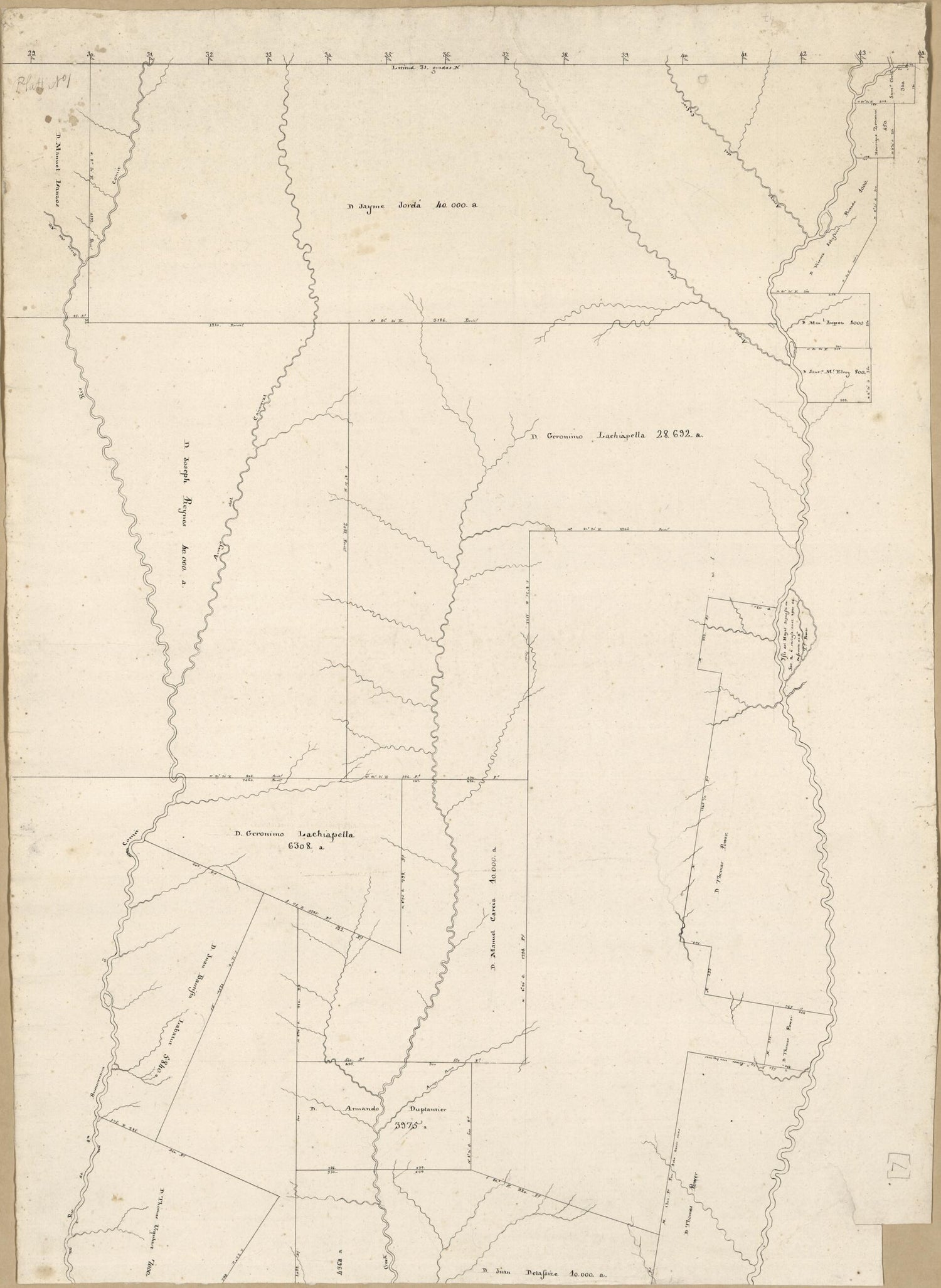 This old map of Map of an Area of Spanish West Florida Bounded by Rios Comite On the West and Amite On the East from 1805 was created by Vicente Sebastián Pintado in 1805