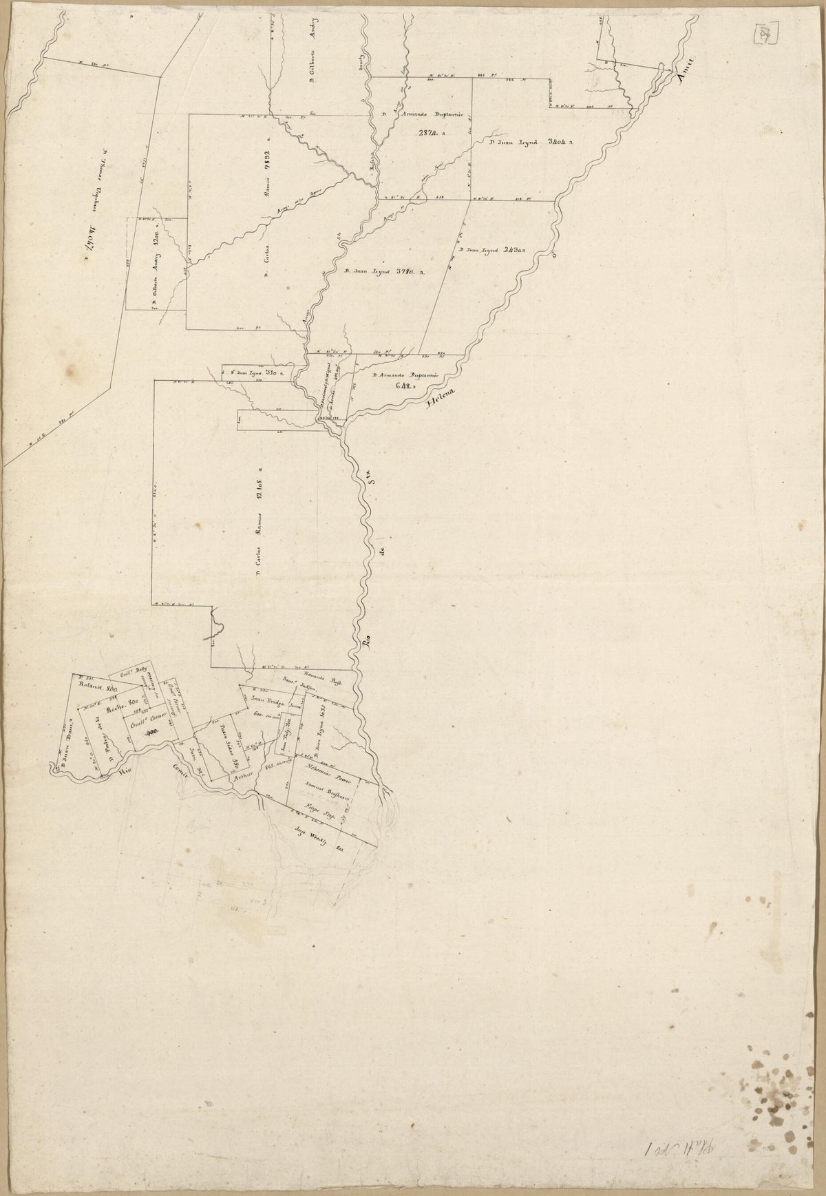 Map of Spanish West Florida Bounded by Rios Comite and Amite 1805 by Relic Map Company