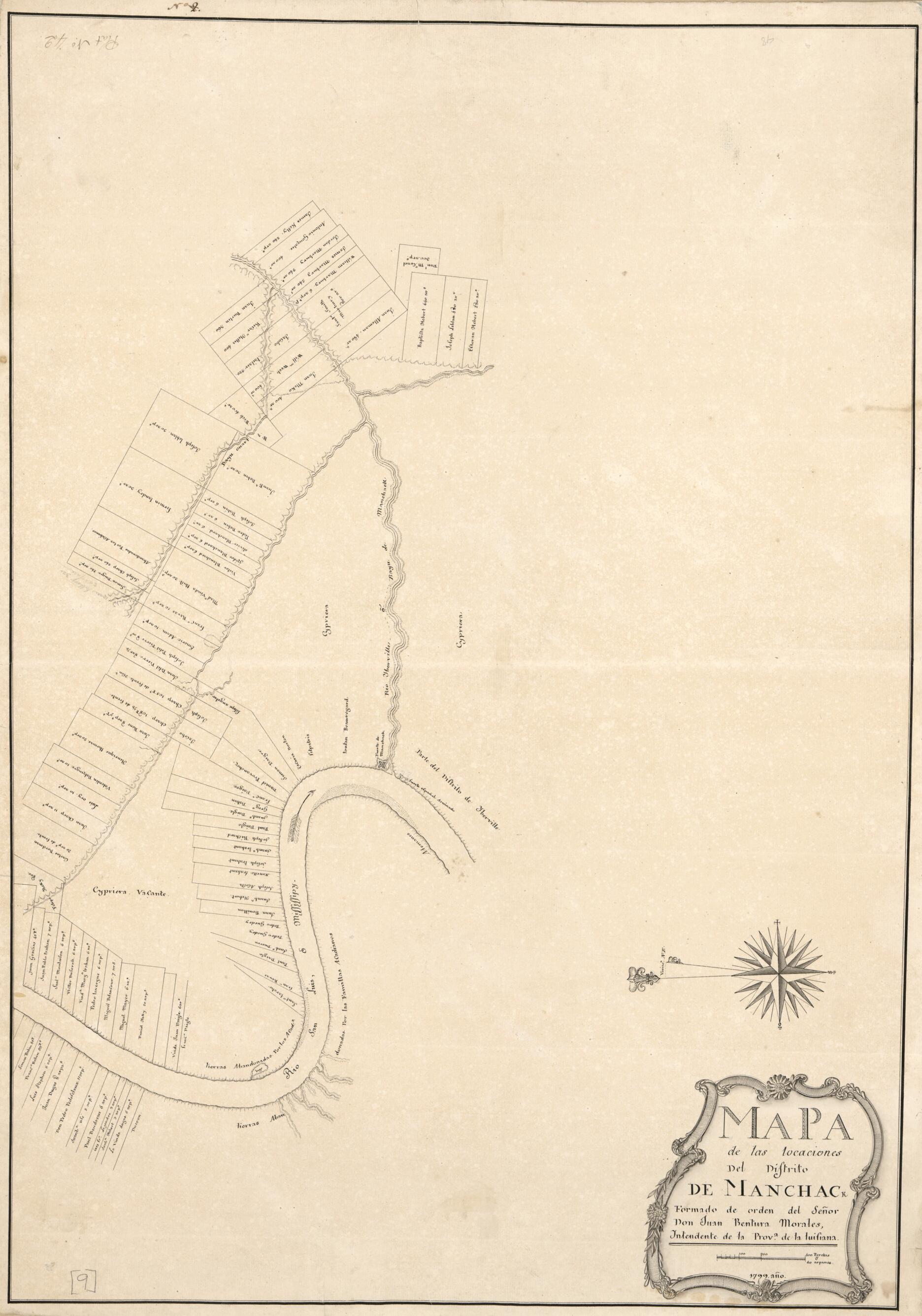 This old map of Mapa De Las Locaciones Del Distrito De Manchack from 1799 was created by Vicente Sebastián Pintado in 1799