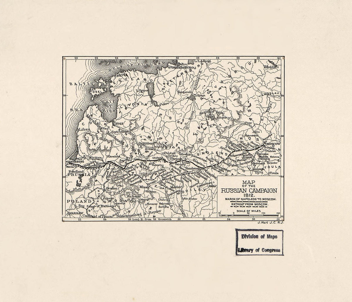 Map of the Russian Campaign 1812 1910 by Relic Map Company