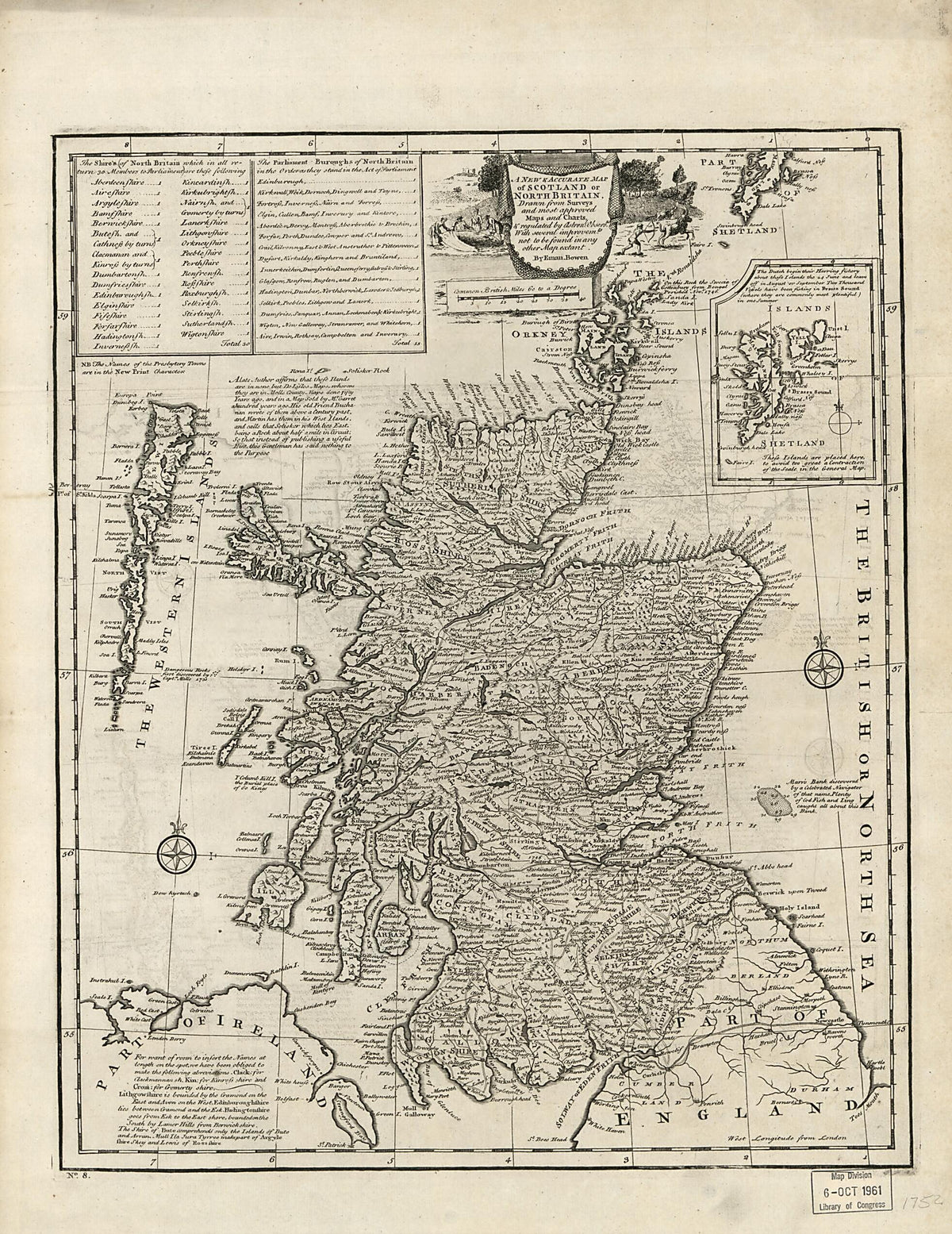 A New &amp; Accurate Map of Scotland Or North Britain : Drawn from Surveys and Most Approved Maps and Charts &amp; Regulated by Astronom&