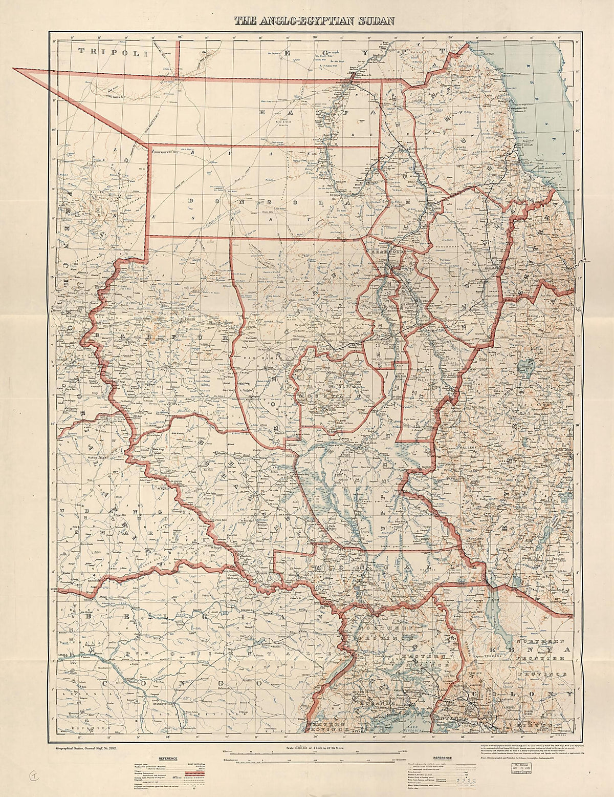 Egyptian Sudan 1928 by Relic Map Company