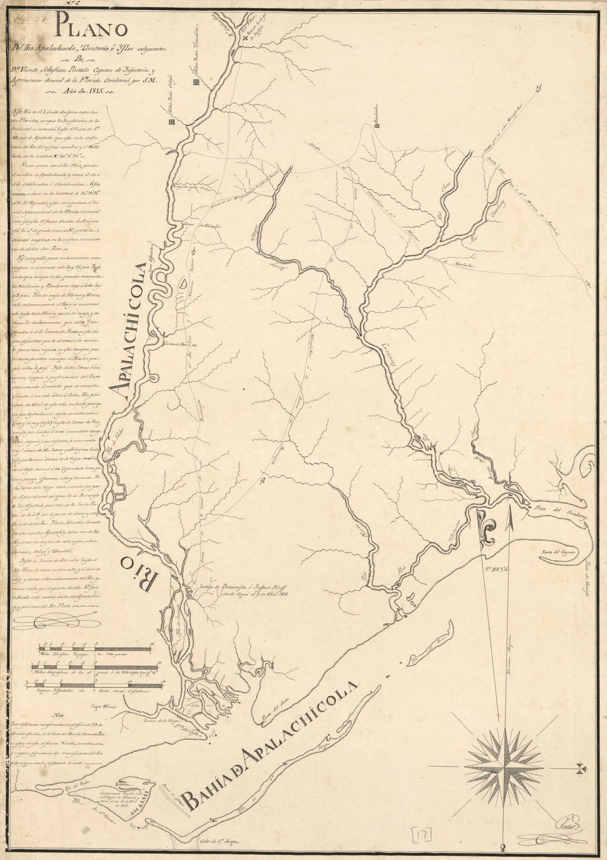 Plano Del Rio Apalachicola, Territorio é Yslas Adyacentes 1815 by Relic Map Company
