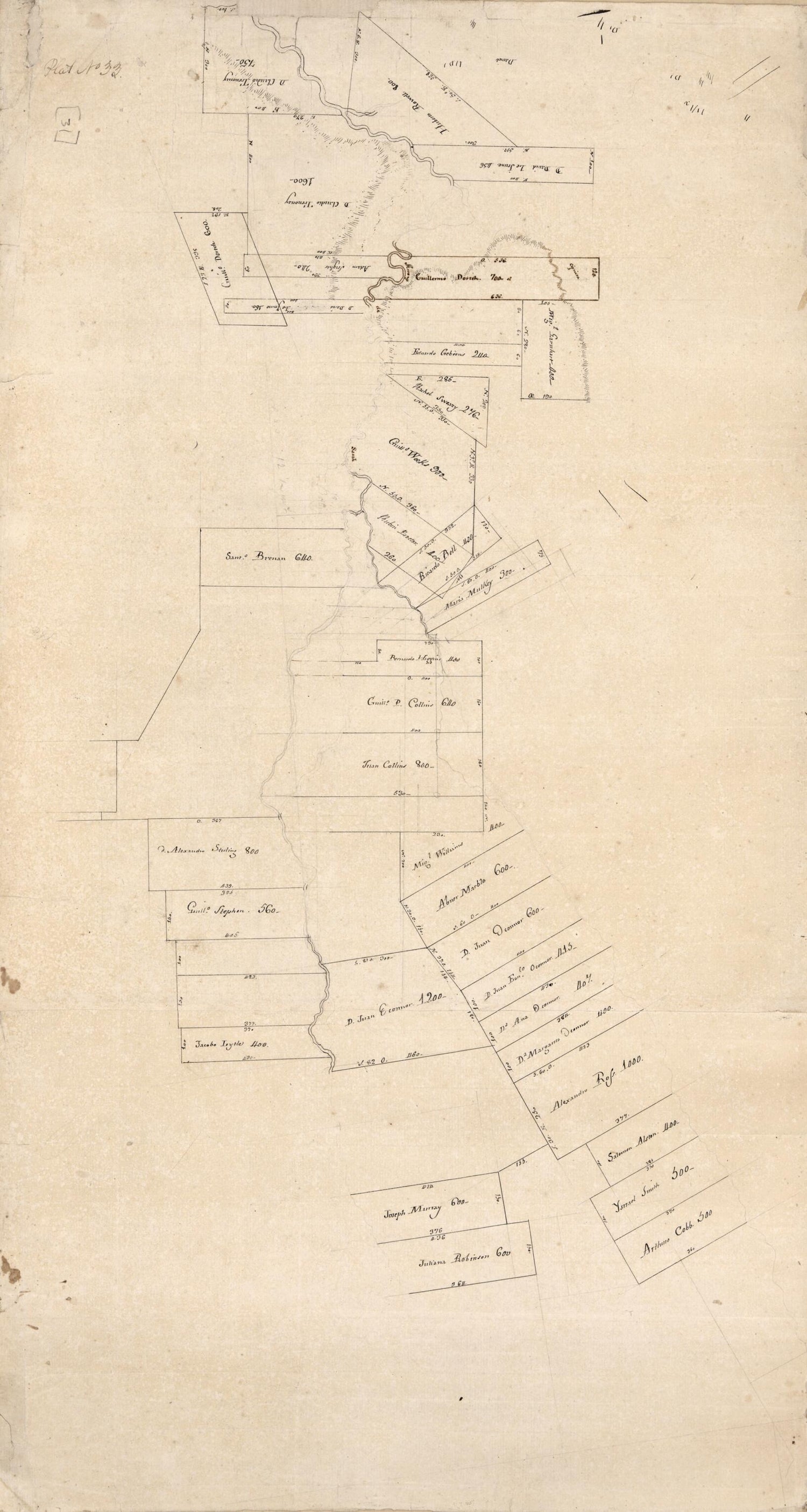 This old map of Map of Feliciana District, Spanish West Florida, Along Bayour Sara from 1805 was created by Vicente Sebastián Pintado in 1805