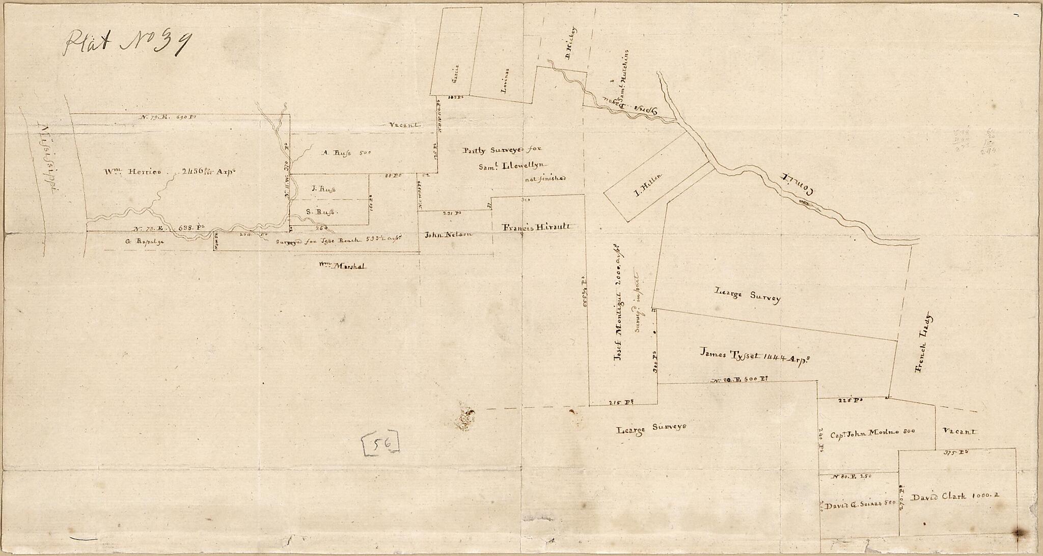 This old map of Cadastral Map of a Portion of Feliciana District, Spanish West Florida, Between the Mississippi River and the Comite River from 1805 was created by Vicente Sebastián Pintado in 1805