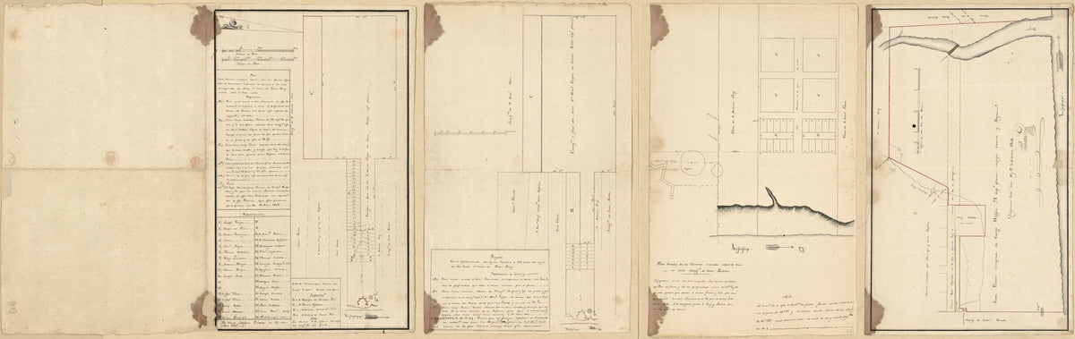 Four Plats On the Mississippi River at Baton Rouge 1805 by Relic Map Company