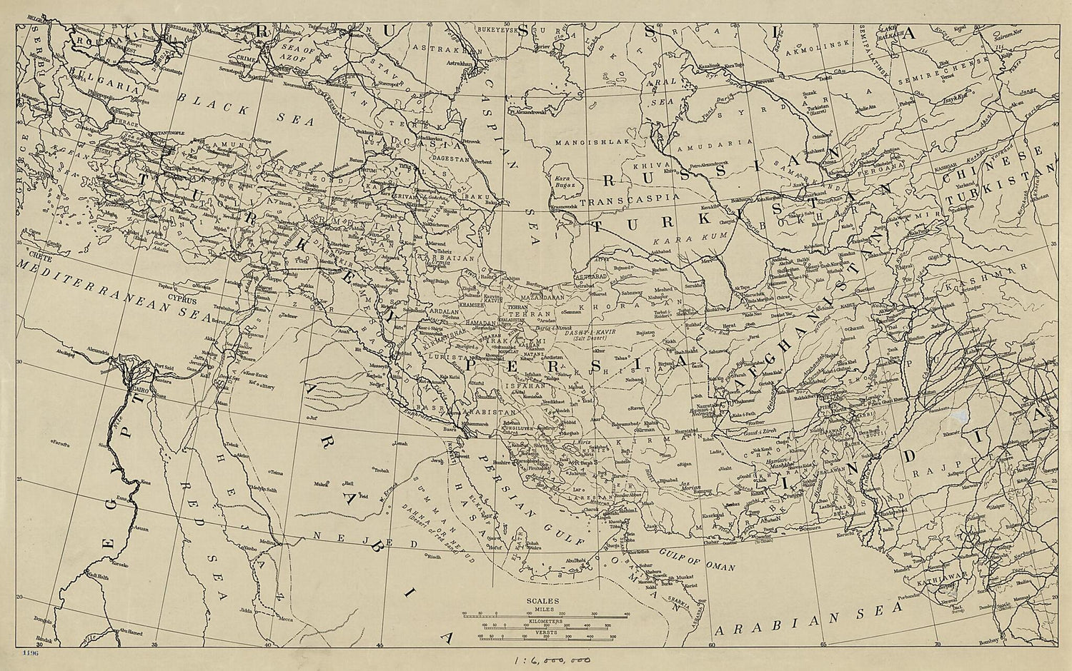 This old map of Middle East from 1918 was created by  American Geographical Society of New York in 1918