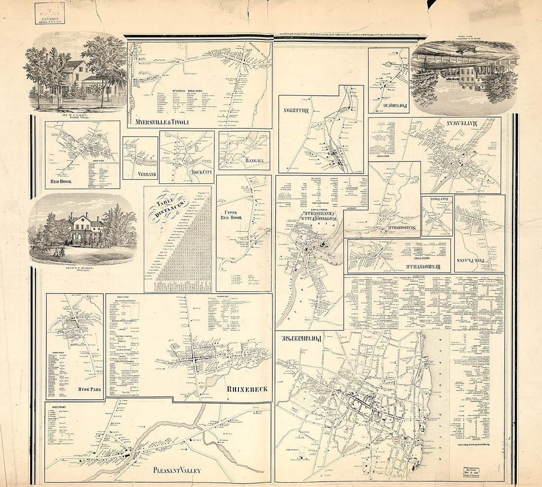 This old map of Map of Dutchess County, New York : from Actual Surveys from 1858 was created by Chas. (Charles) Bachman, G. H. Corey, John E. Gillette, Robert Pearsall Smith in 1858