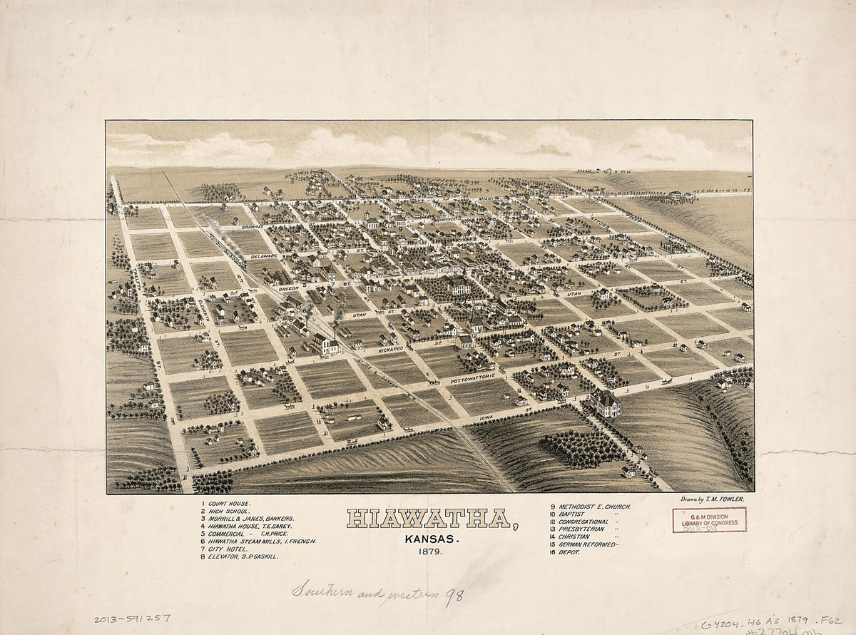Hiawatha, Kansas, 1879 by Relic Map Company