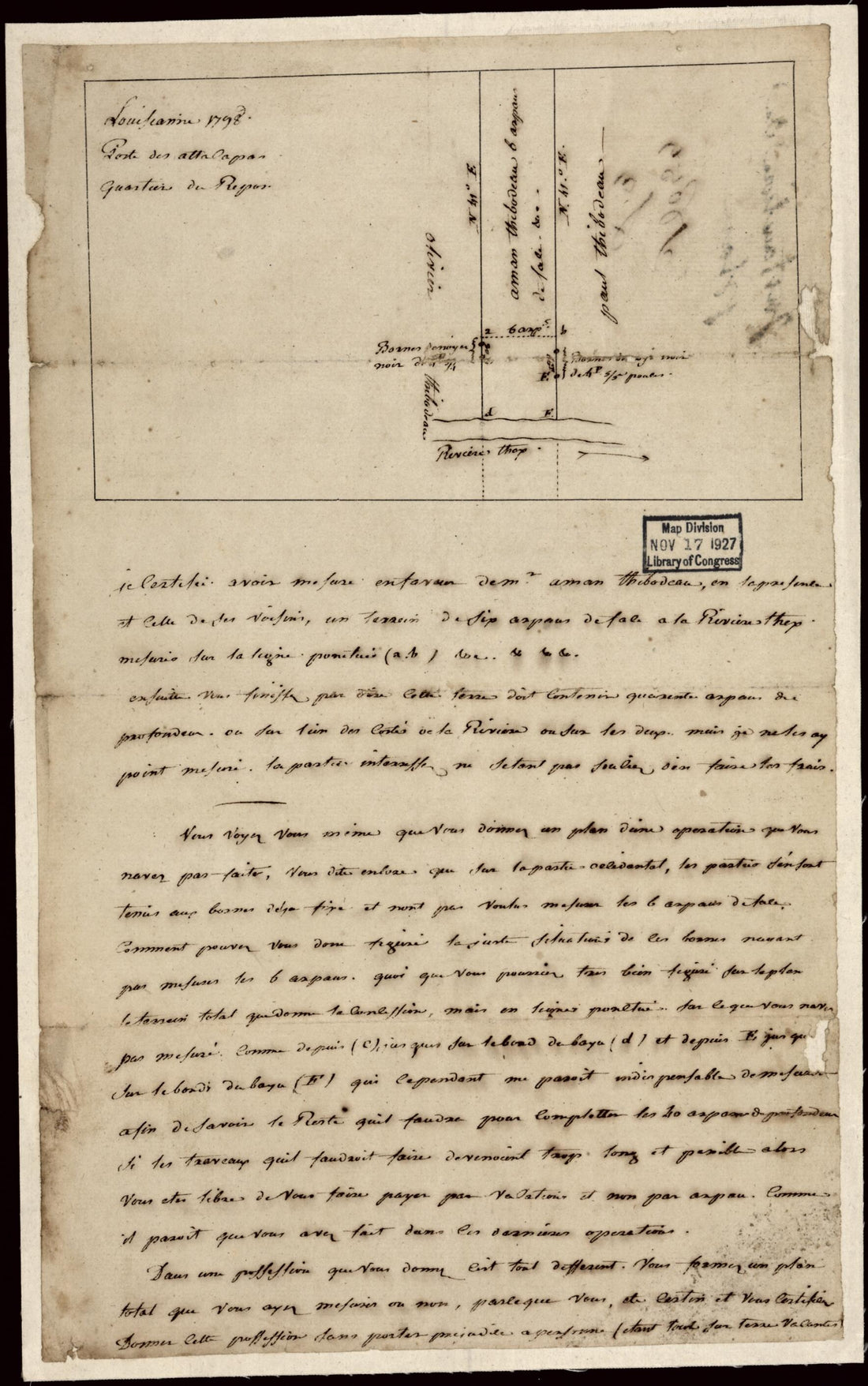 This old map of Attakapa Region Land Grants, Louisiana. (Louisiane, Attacapa, Louisiane, District Attacapa, Plan D&