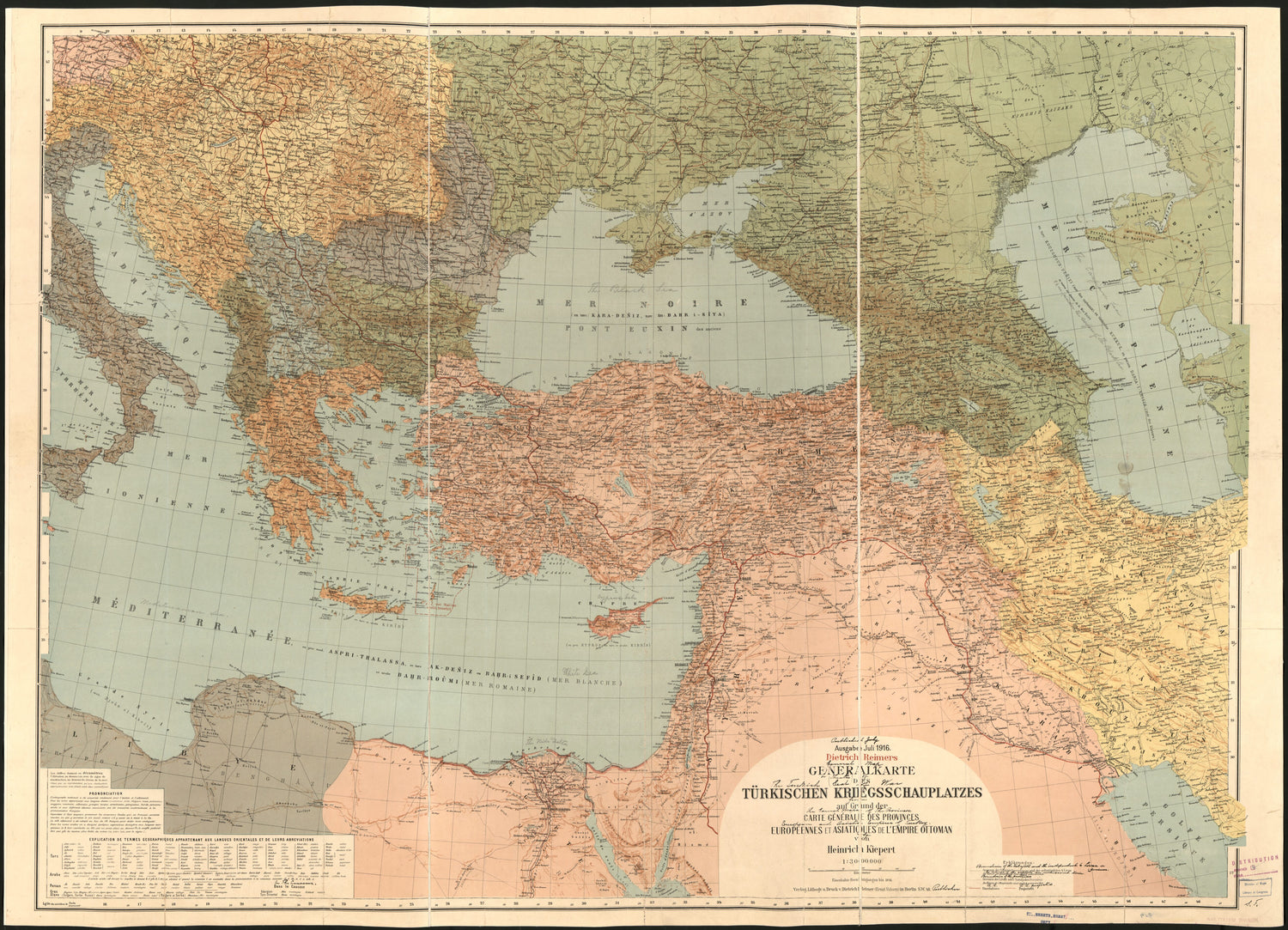 Generalkarte Des Turkischen Kriegsschauplatzes : Auf Grund Der Carte Generale Des Provinces Europeennes Et Asiatiques De L&