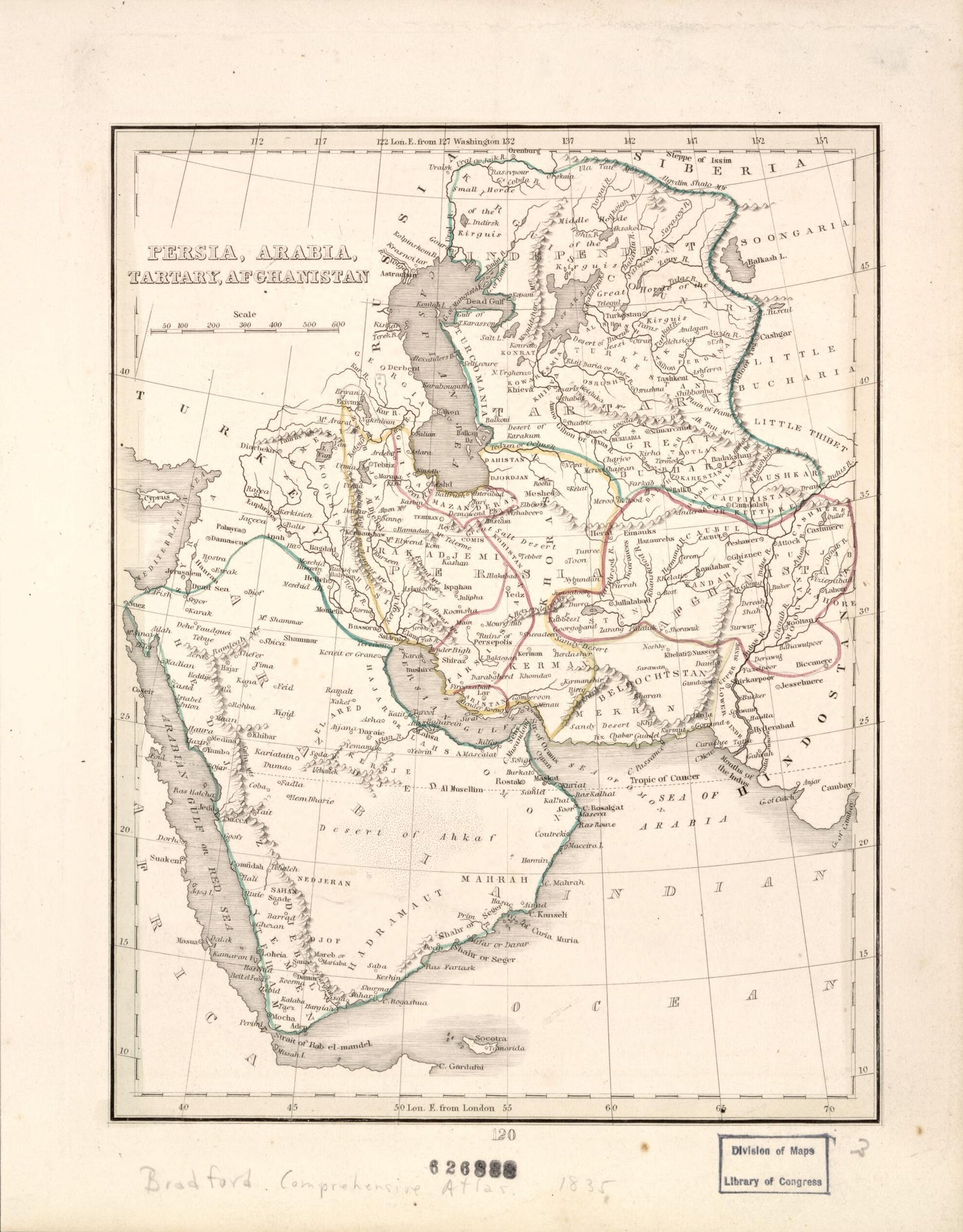 Persia, Arabia, Tartary, Afghanistan 1835 by Relic Map Company