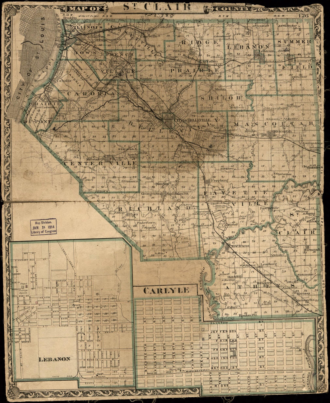 This old map of Map of St. Clair County from 1875 was created by  in 1875