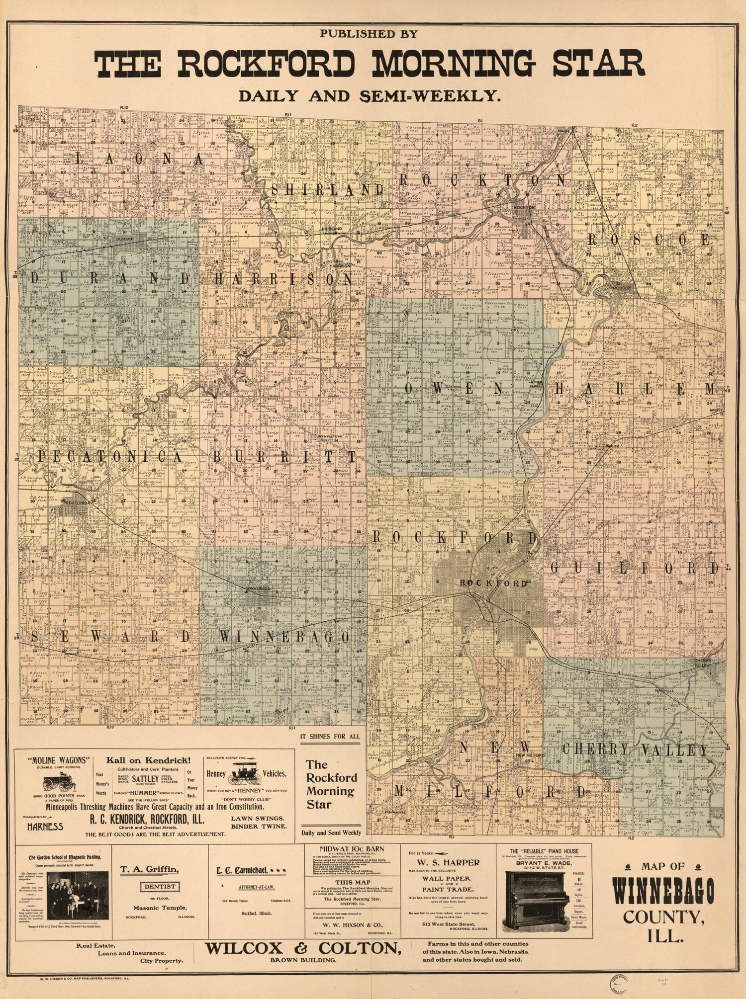 This old map of Map of Winnebago County, Ill from 1902 was created by  W.W. Hixson &amp; Co in 1902