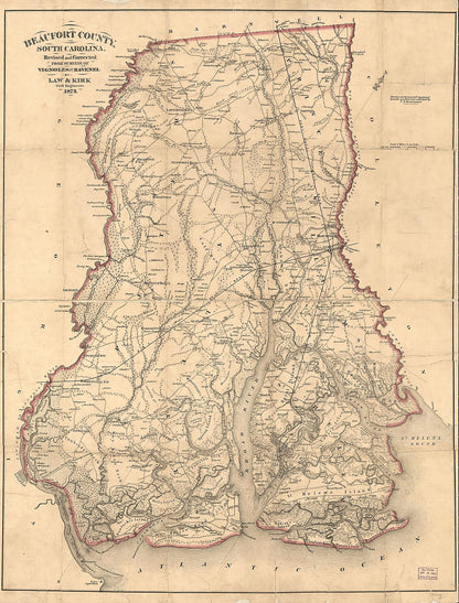 Beaufort County, South Carolina 1873 by Relic Map Company