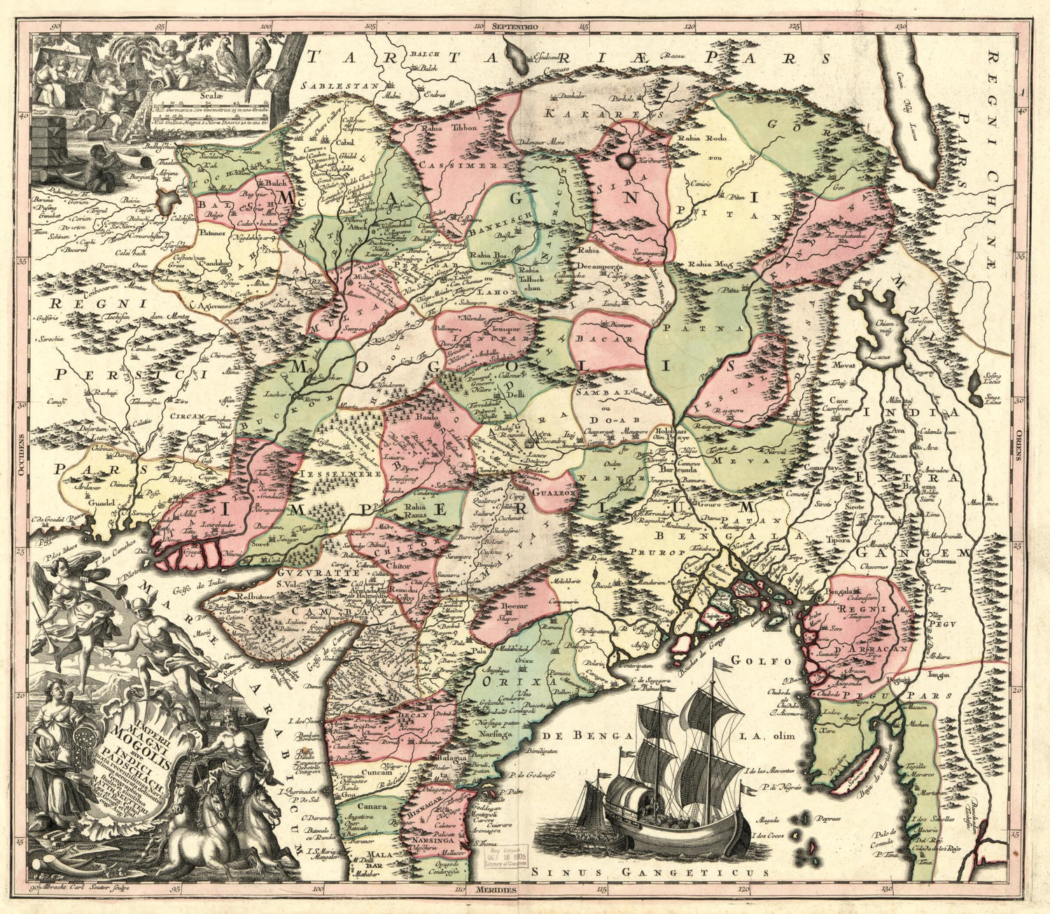 This old map of Imperii Magni Mogolis Sive Indici Padschach, Juxta Recentissimas Navigationes from 1735 was created by Matthaeus Seutter in 1735