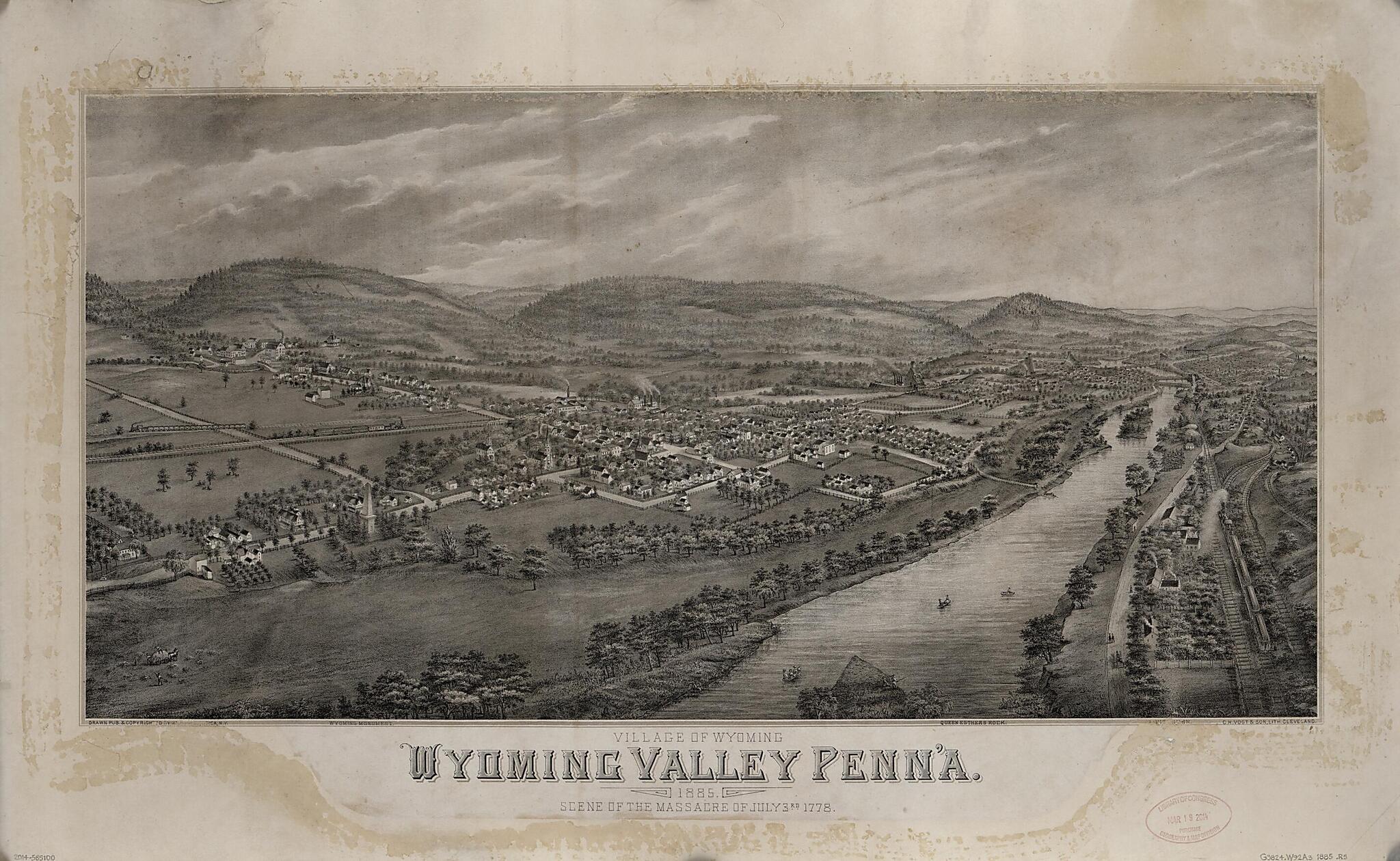 This old map of Village of Wyoming, Wyoming Valley Penn&