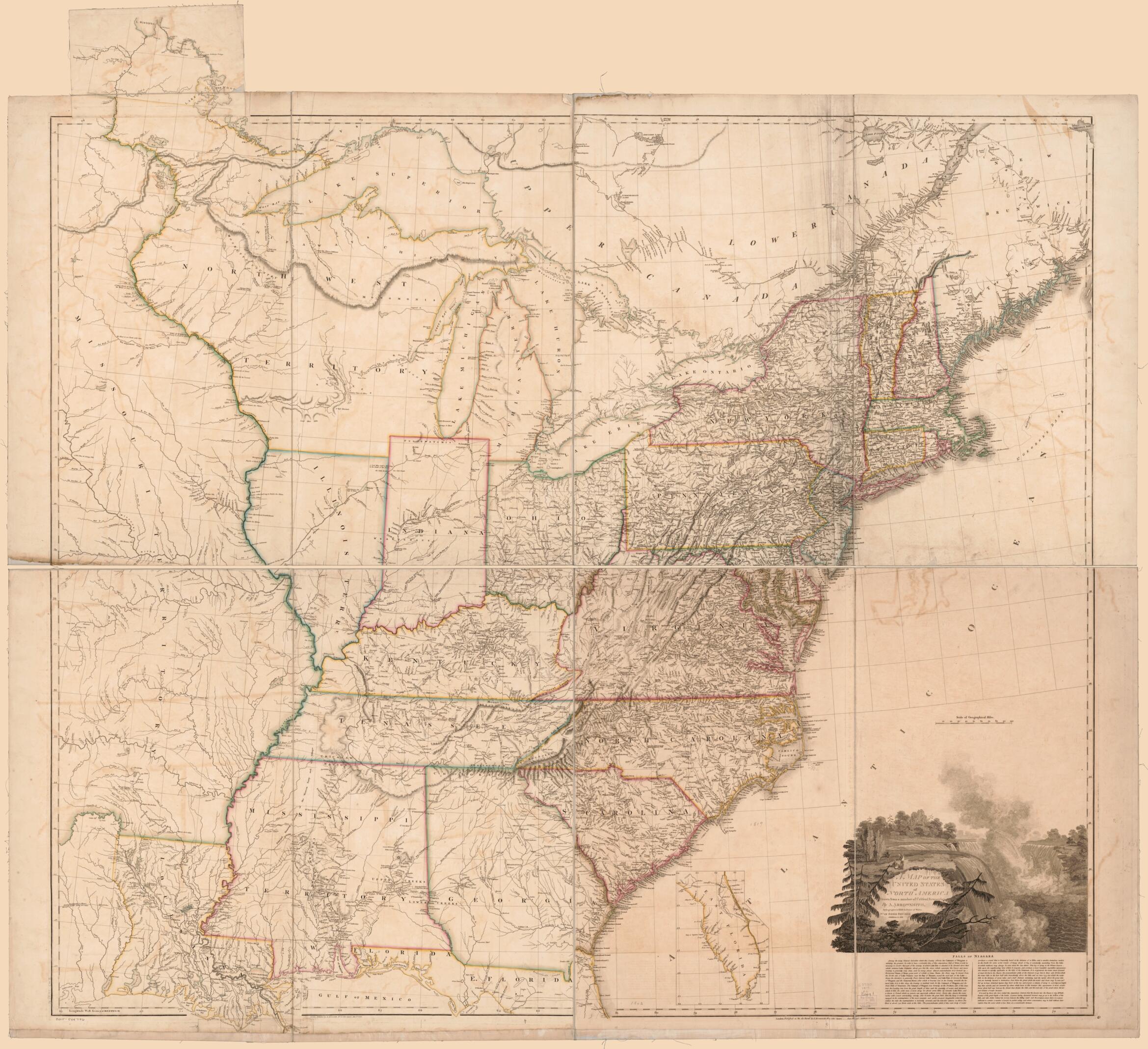 This old map of A Map of the United States of North America from 1819 was created by Aaron Arrowsmith in 1819