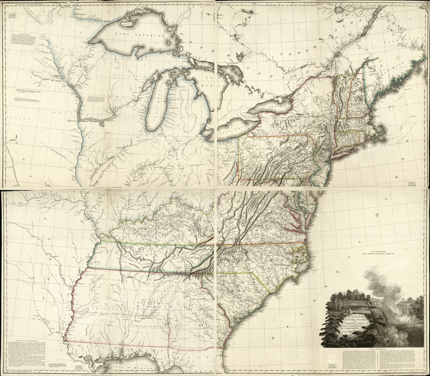 This old map of A Map of the United States of North America from 1796 was created by Aaron Arrowsmith in 1796