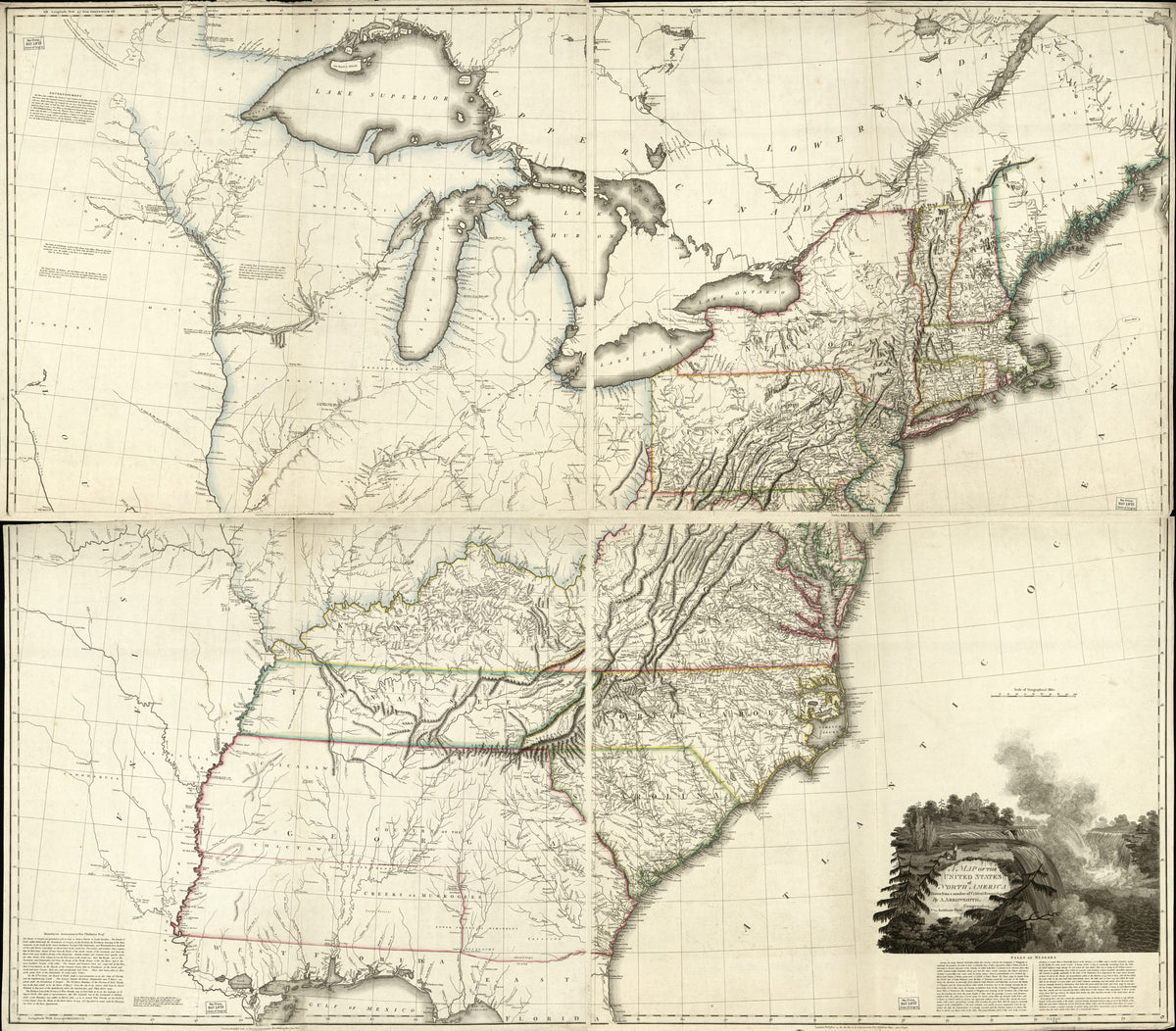 A Map of the United States of North America in 1796 by Relic Map Company